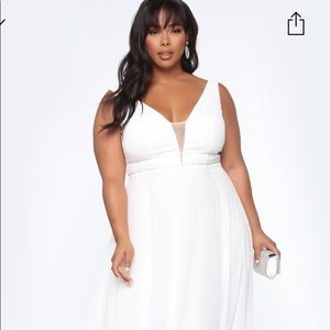 Fashion nova White maxi Gown